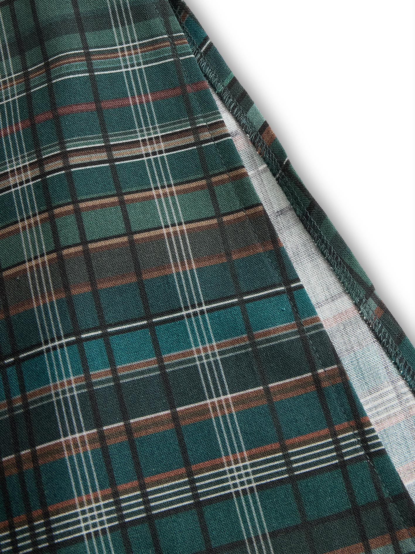 Women's Plaid Lapel Single-Breasted Shirt Maxi Dres
