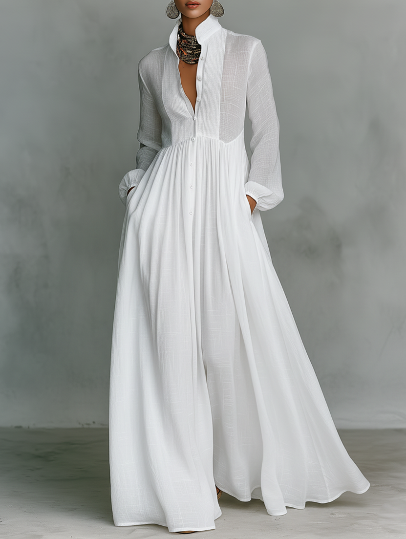 Amelia | Elegantní maxi šaty s knoflíky