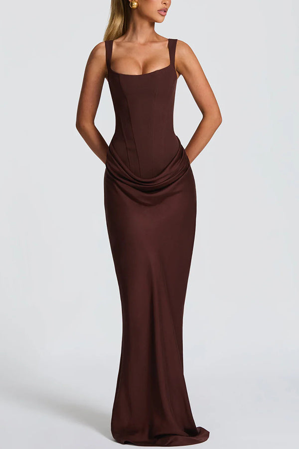 Leonor | Elegantní maxi šaty s čtvercovým výstřihem
