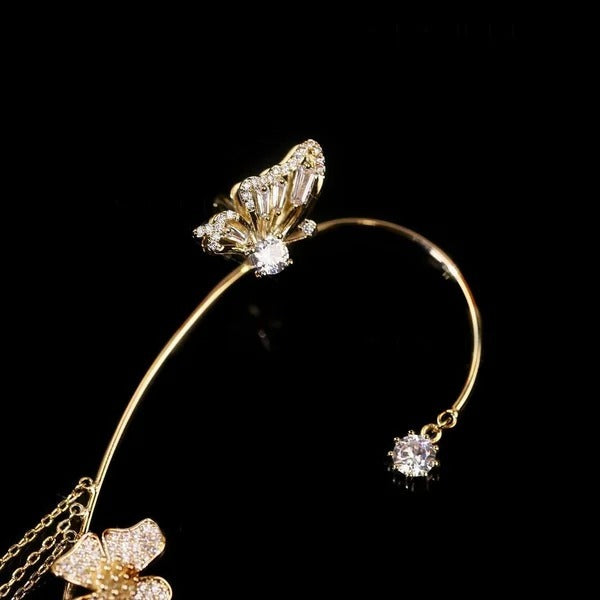 Camille - Clip-on Butterfly Tassel Earrings