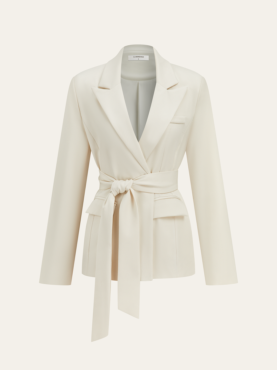 Long Sleeve Belted Blazer