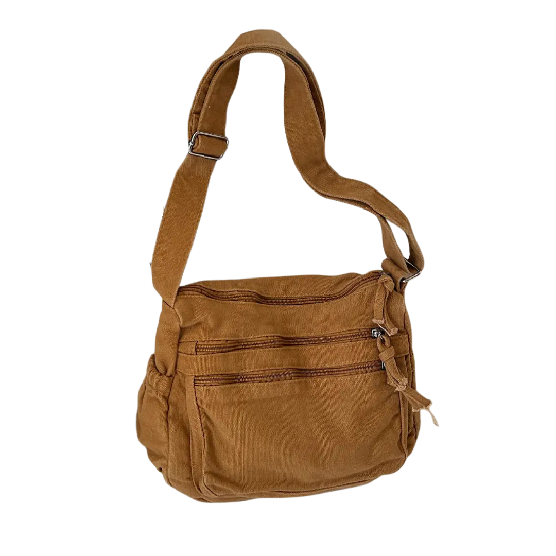 FRANKIE™ – Retro vícekapacitní plátěná crossbody taška