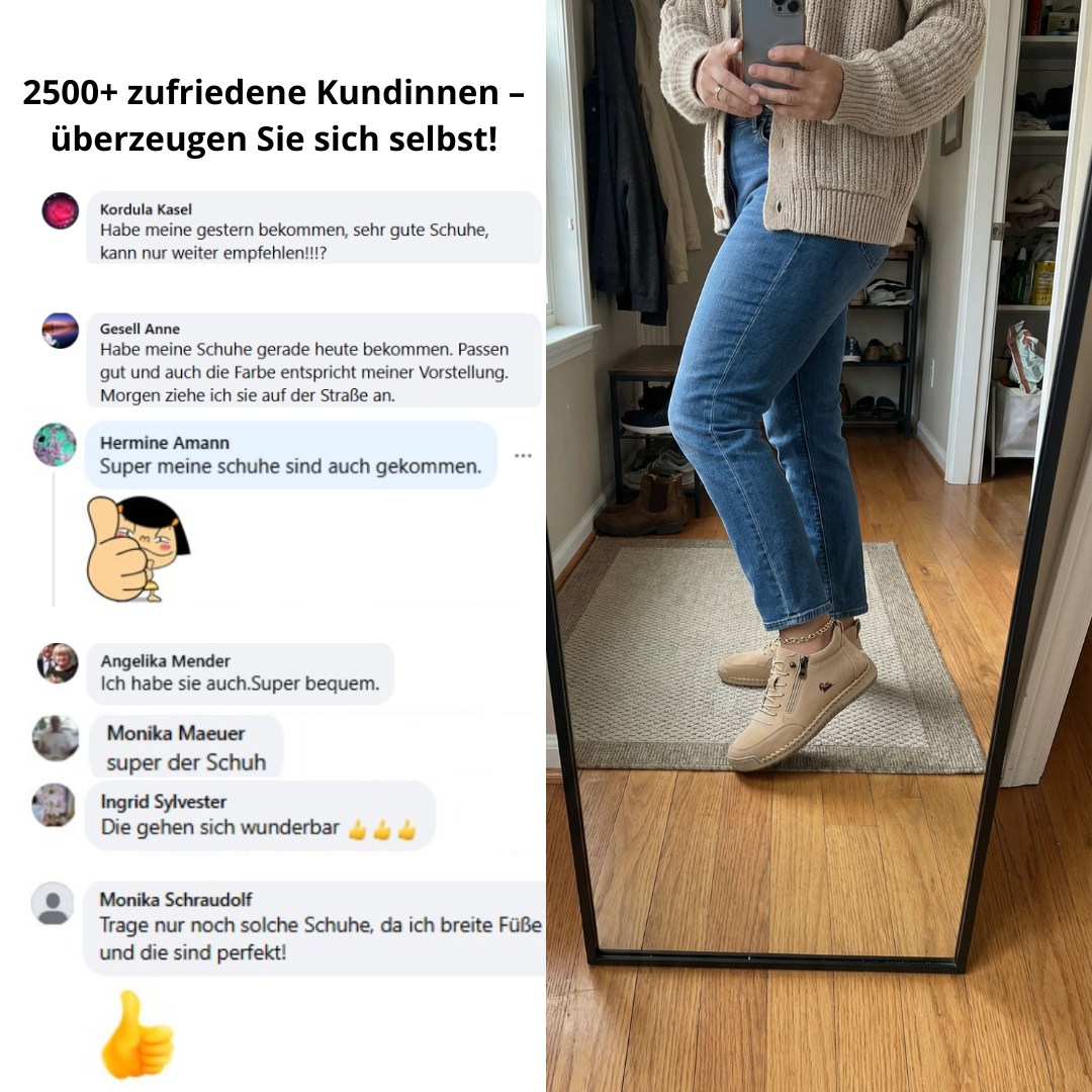 Mila  – Komfortable orthopädische Sneakers + Reißverschluss