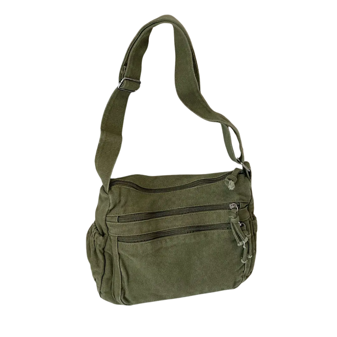FRANKIE™ – Retro vícekapacitní plátěná crossbody taška