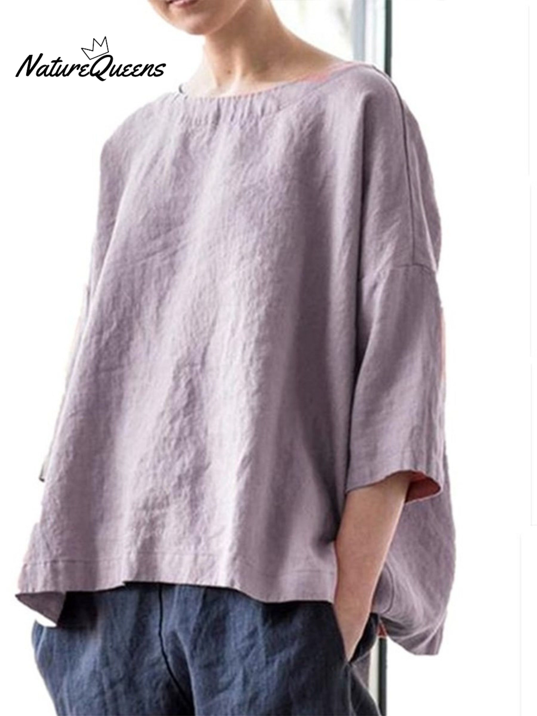 Cotton and Linen Vintage Fan Cover-up