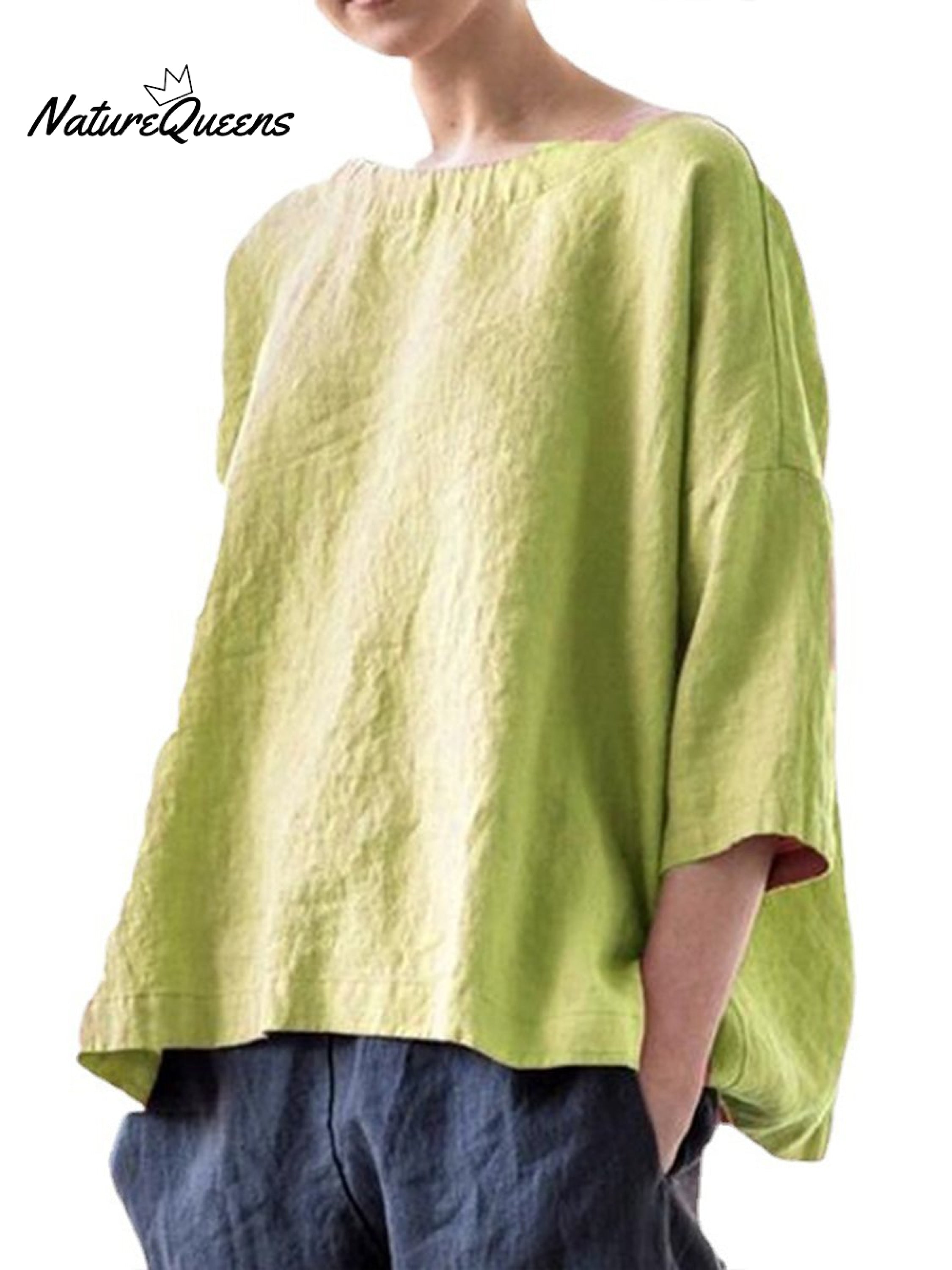 Cotton and Linen Vintage Fan Cover-up
