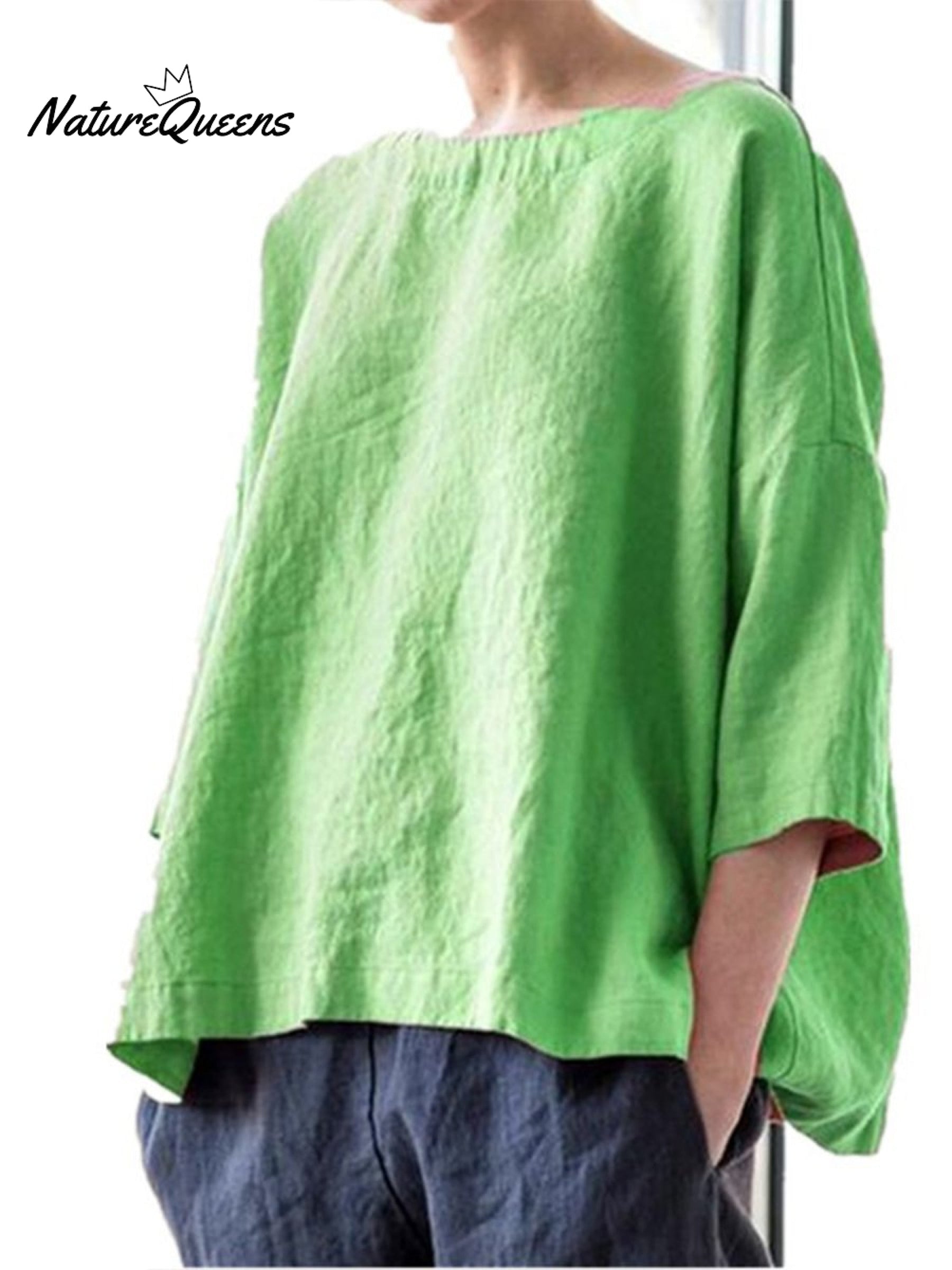Cotton and Linen Vintage Fan Cover-up