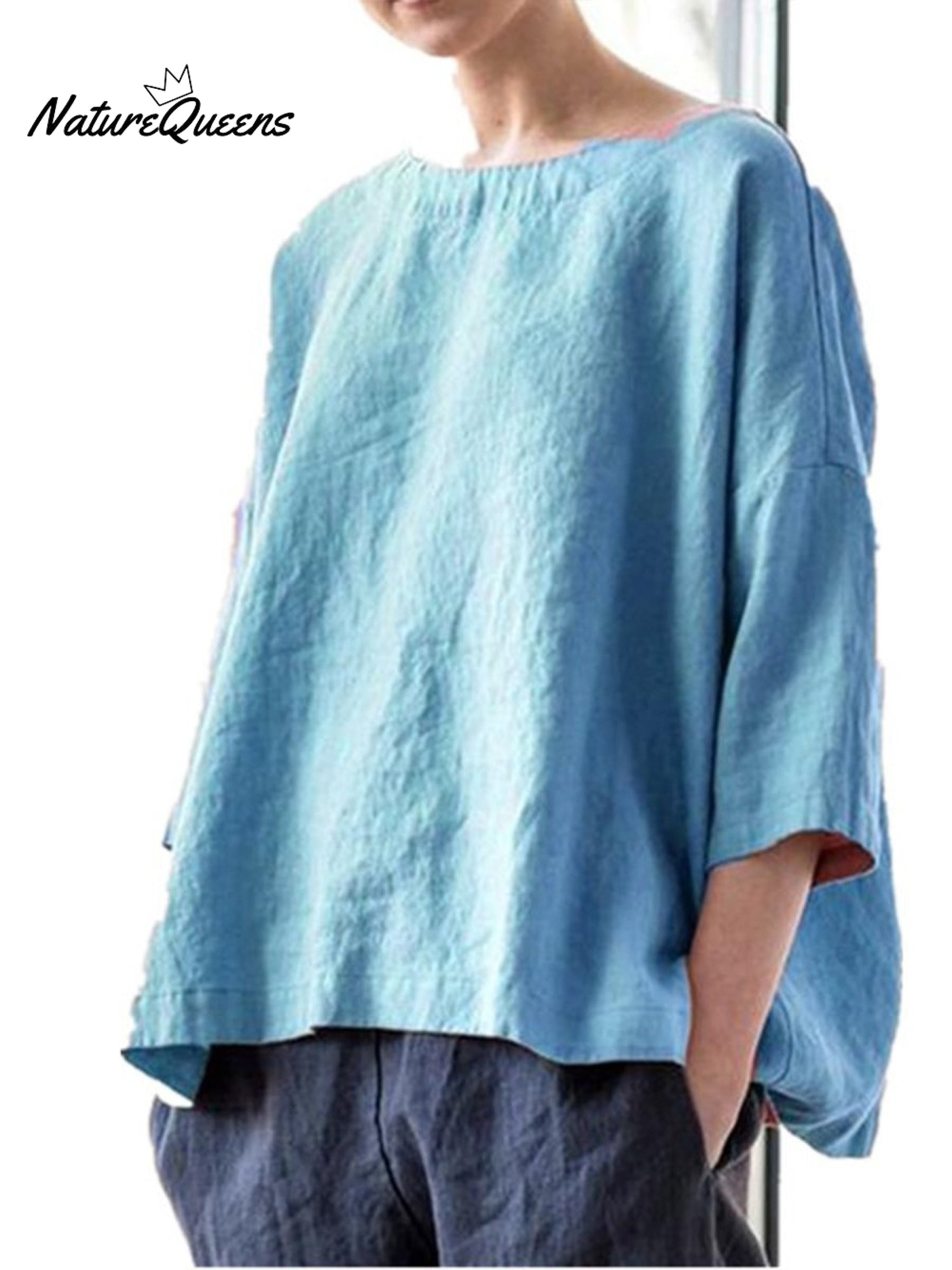 Cotton and Linen Vintage Fan Cover-up