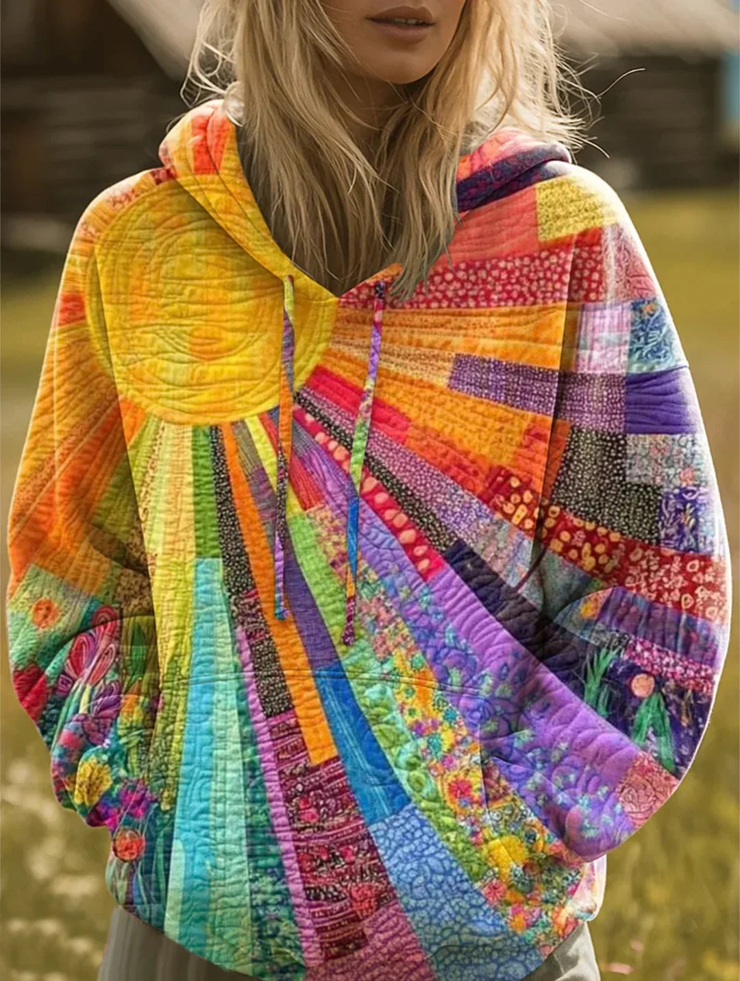 Laura™ | Boho Patchwork Mikina