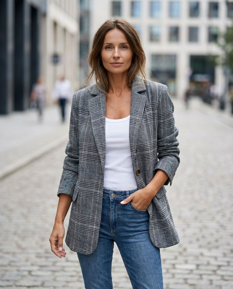 Alicja | Elegantní kostkované sako